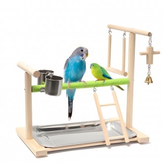 앵무새 놀이터+급식기 셋트
