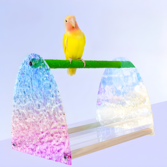 물결무늬 오로라 앵무새 거치대