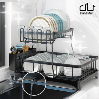 다나몰 식기건조대 그릇 정리대 수저통 싱크대 선반 물빠짐